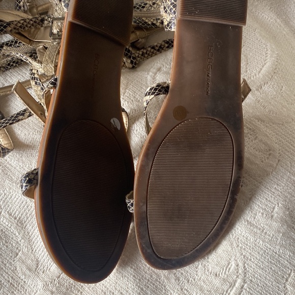 BCBGeneration High Gladiator Snakeskin Print Sandals - Picture 5 of 12